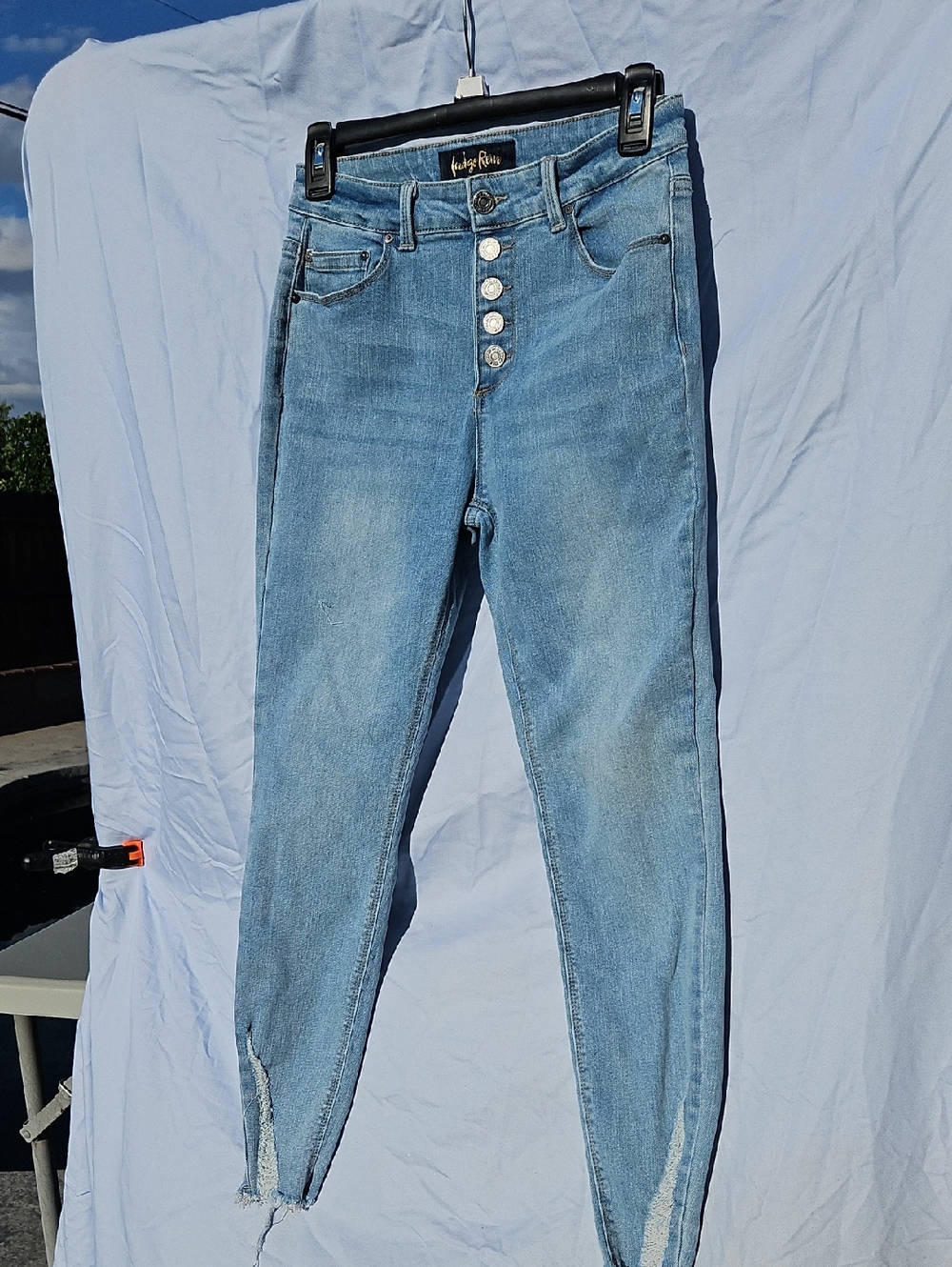 Indigo Rein Light Blue Skinny Button-Fly Jeans Size 7/27